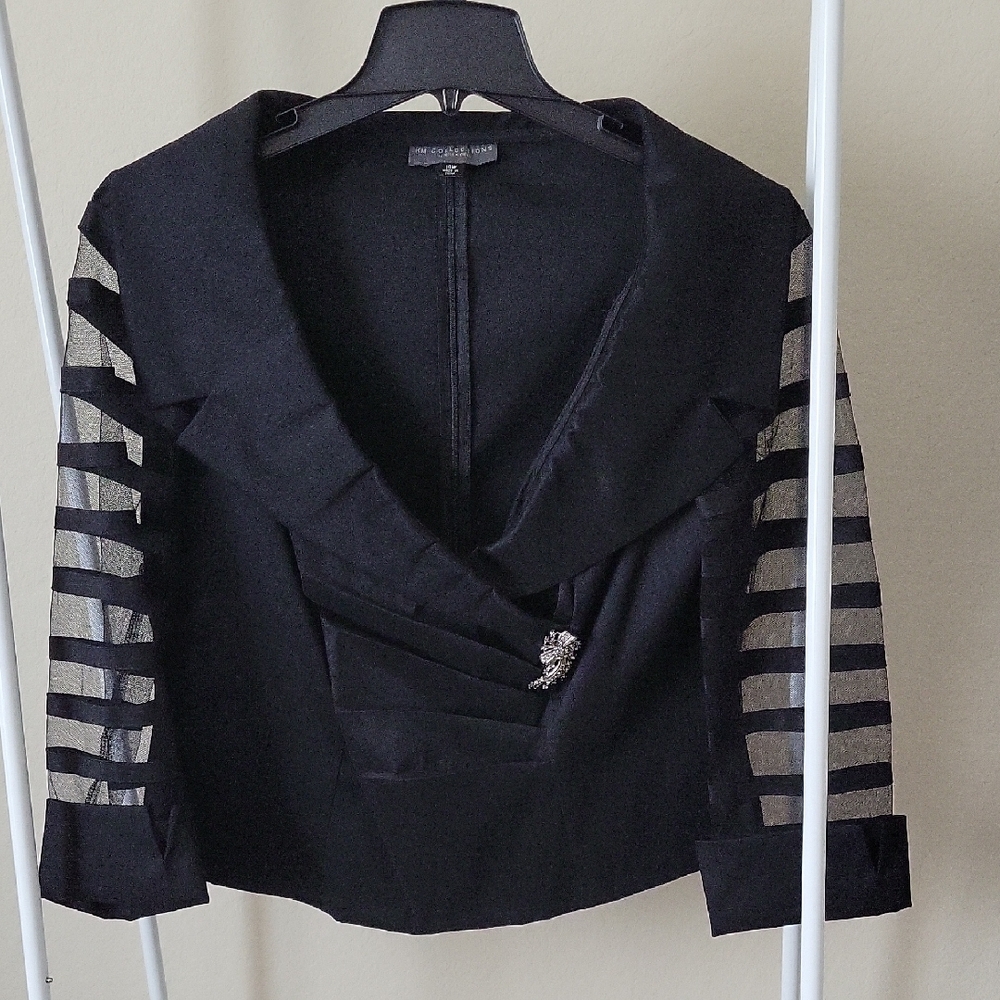 KM Collections Black Evening Top
